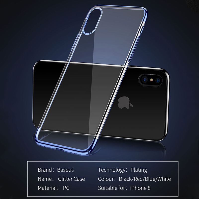 Ốp Lưng iPhone X Viền Màu Dạng Cứng Hiệu Baseus làm từ nhựa cứng cao cấp ,đàn hồi tốt , lắp đặt máy thoải mái có thiết kế mặt lưng trong suốt hoàn toàn lộ nguyên mặt lưng của máy